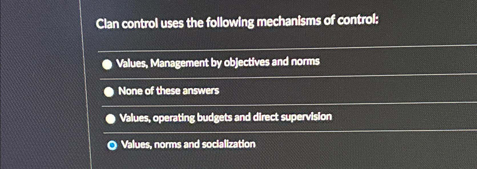 Solved Clan control uses the following mechanisms of