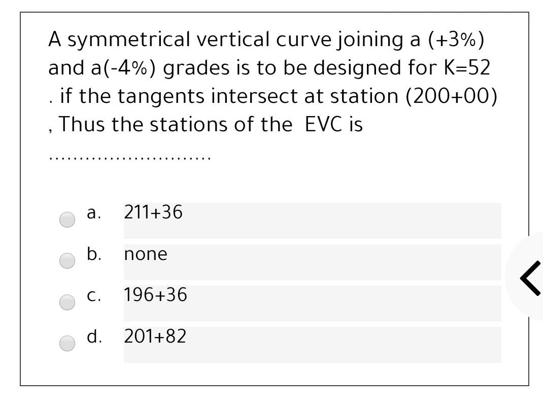 Solved A symmetrical vertical curve joining a (+3%) and | Chegg.com