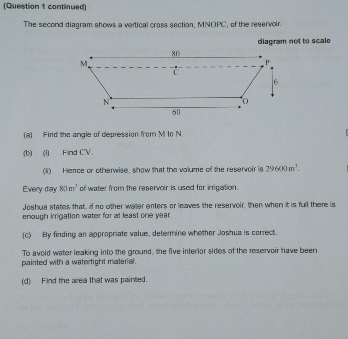 Solved 1. [Maximum mark: 14] A large water reservoir is | Chegg.com