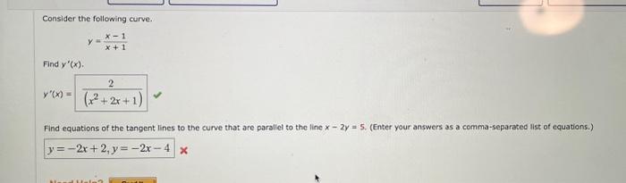 Solved Consider the following curve. y=x+1x−1 Find y′(x). | Chegg.com