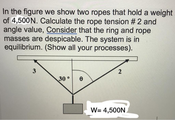 Solved In The Figure We Show Two Ropes That Hold A Weight Of | Chegg.com