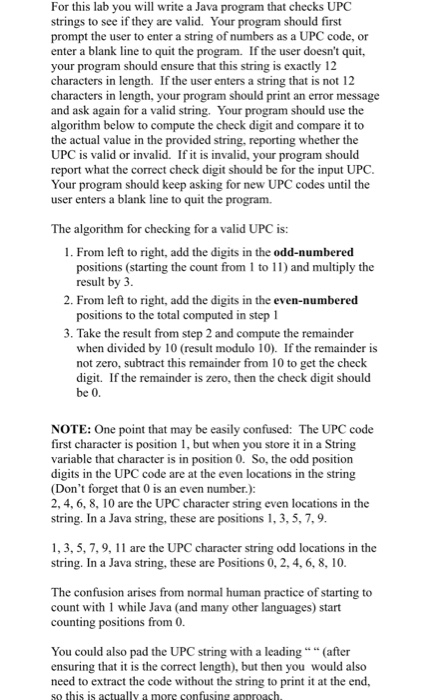 Solved For this lab you will write a Java program that | Chegg.com