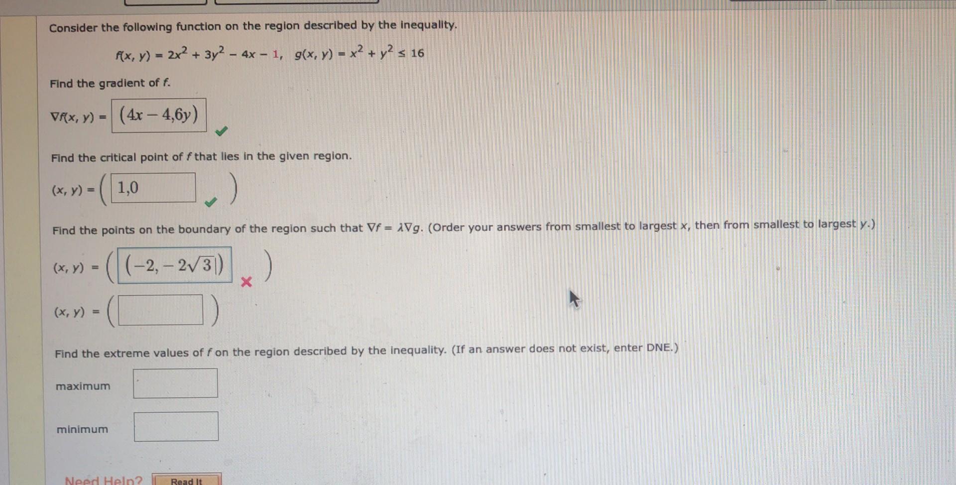 Solved Consider The Following Function On The Region 3778