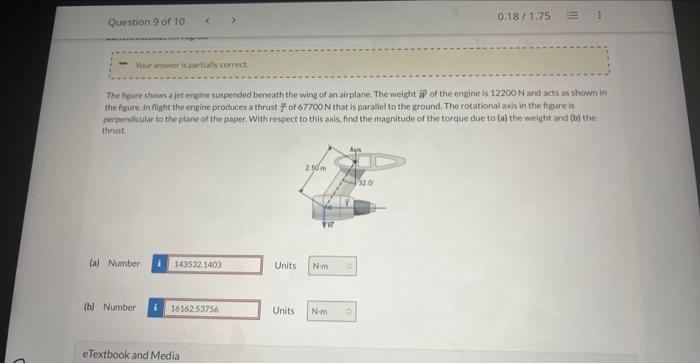Solved The fugure shows a jet engine suspended beneath the | Chegg.com