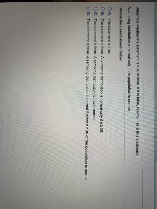Solved Determine whether the statement is true or false. If | Chegg.com