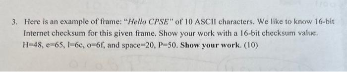 Solved 3. Here is an example of frame: 