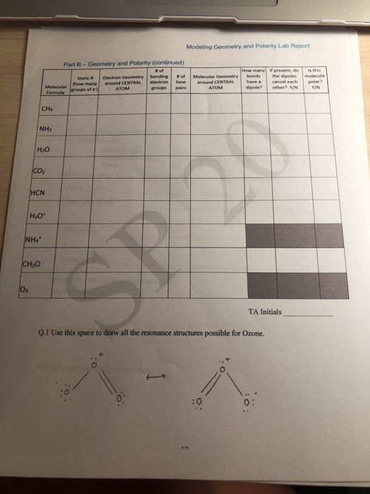 Modeling Geometry and Polarity Lab Report Part B