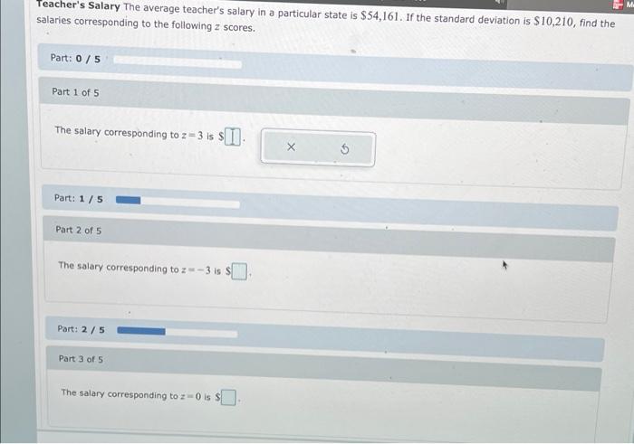 Solved Teacher s Salary The Average Teacher s Salary In A Chegg