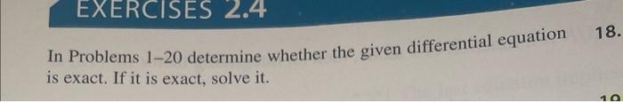 Solved In Problems 1-20 determine whether the given | Chegg.com