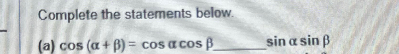 Solved Complete the statements | Chegg.com