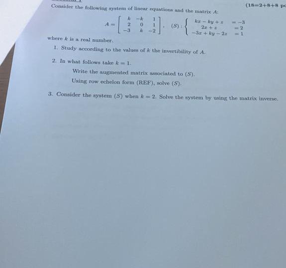 Solved Consider the following system of linear equations and | Chegg.com
