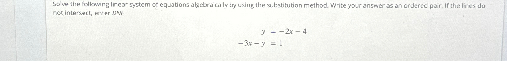 Solved Solve the following linear system of equations | Chegg.com