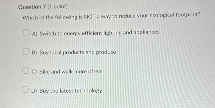 Solved Which of the following is NOT a way to reduce your | Chegg.com