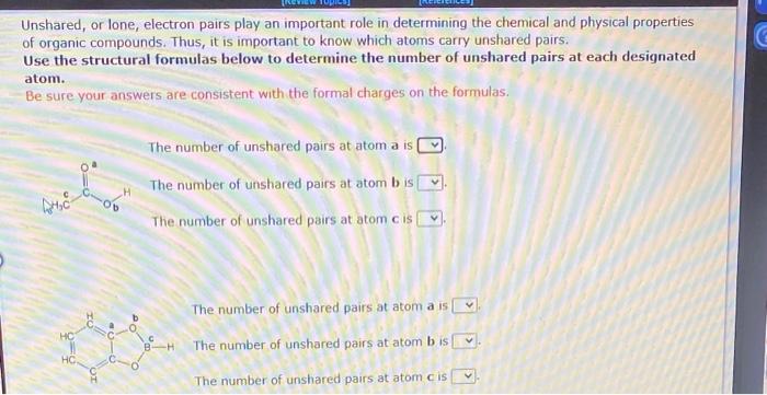 Unshared, or lone, electron pairs play an important | Chegg.com