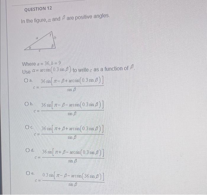 Solved In the figure, α and β are positive angles. Where | Chegg.com