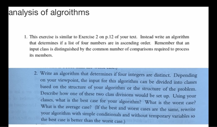 Solved analysis of algroithms 1. This exercise is similar to | Chegg.com