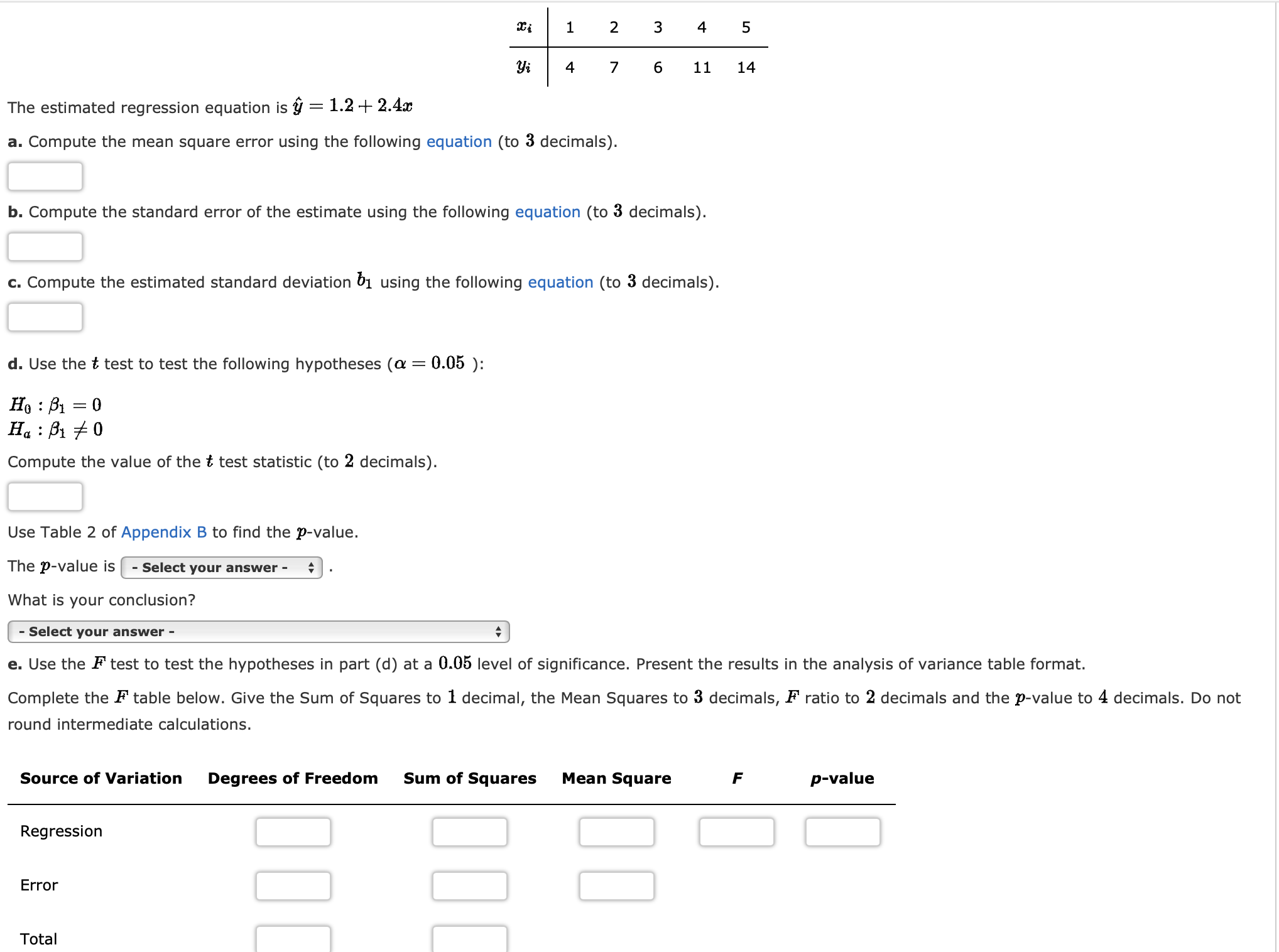 Solved The estimated regression equation is | Chegg.com