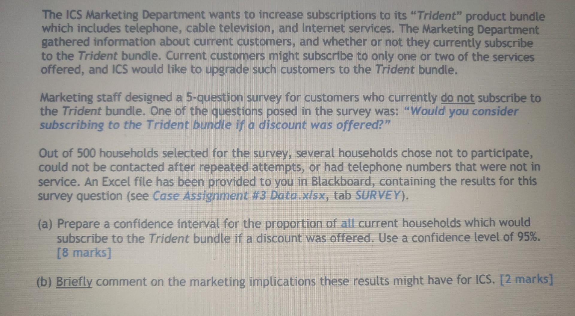 Solved The ICS Marketing Department wants to increase | Chegg.com