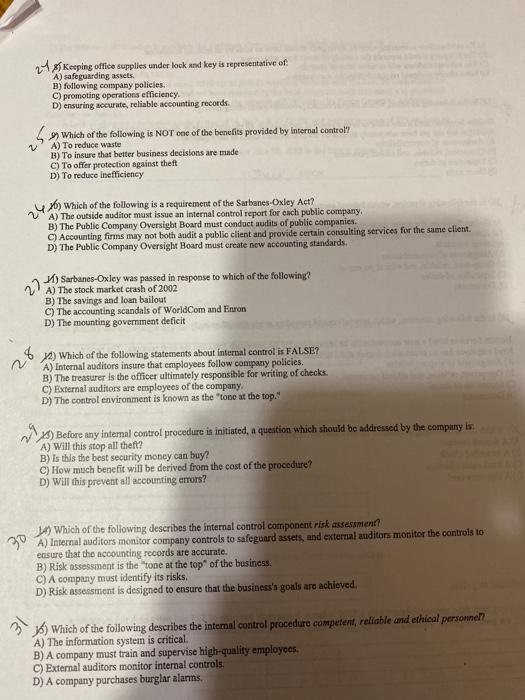 Solved 2 x Keeping office supplies under lock and key is