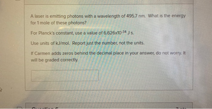 Solved A laser is emitting photons with a wavelength of | Chegg.com