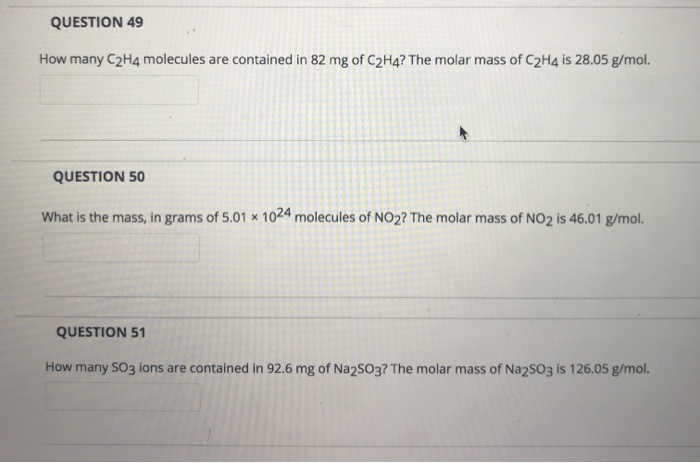 Solved QUESTION 49 How many C2H4 molecules are contained in