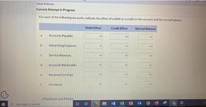 Solved For each of the following accounts, indicate the | Chegg.com