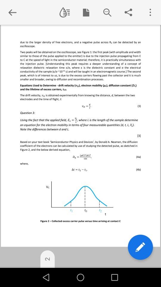 Solved The Haynes-Shockley (HS) experiment is a very useful | Chegg.com