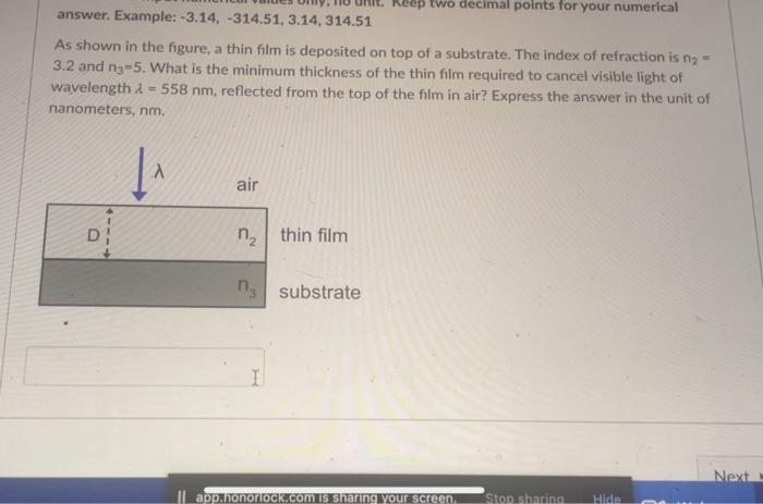 Solved As shown in the figure, a thin film is deposited on | Chegg.com