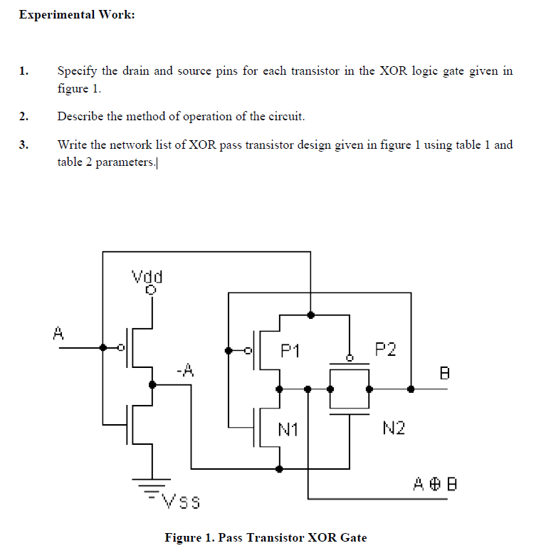 Experimental Work:Specify the drain and source pins | Chegg.com