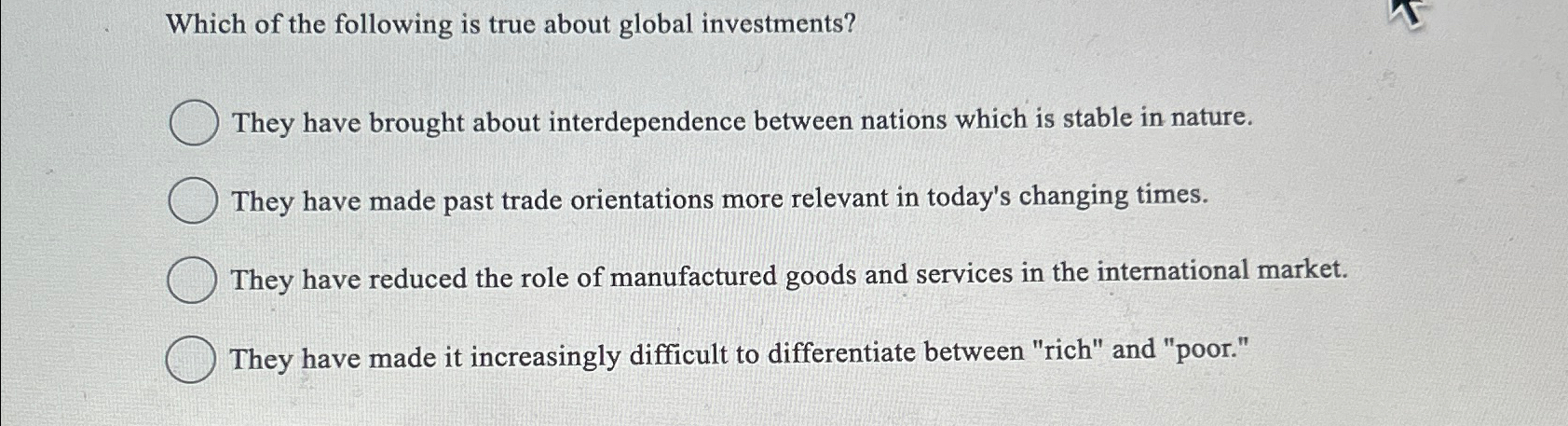 Solved Which of the following is true about global | Chegg.com
