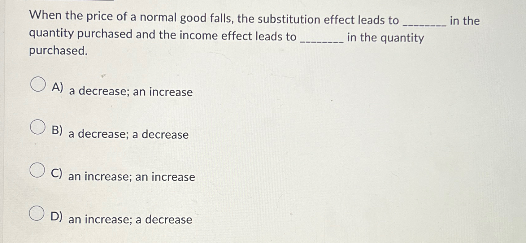 Solved When the price of a normal good falls, the | Chegg.com