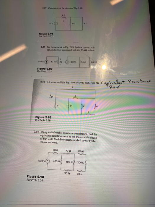 Solved 2.27 Calculate in the circuit of Fig 2.91. 10 V 360 | Chegg.com