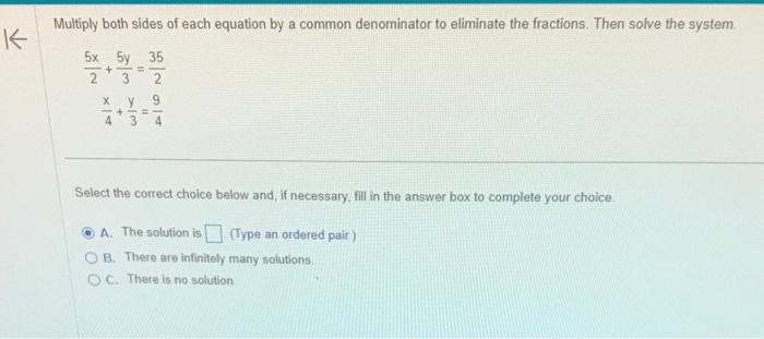 Solved lultiply both sides of each equation by a common | Chegg.com