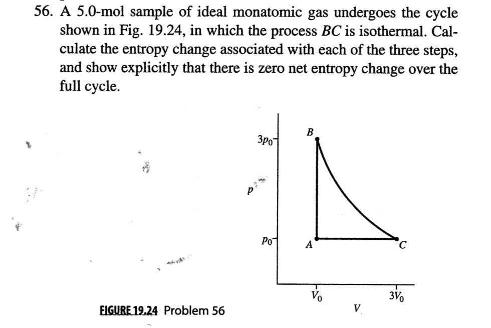 Solved 56. A 5.0-mol Sample Of Ideal Monatomic Gas Undergoes | Chegg.com