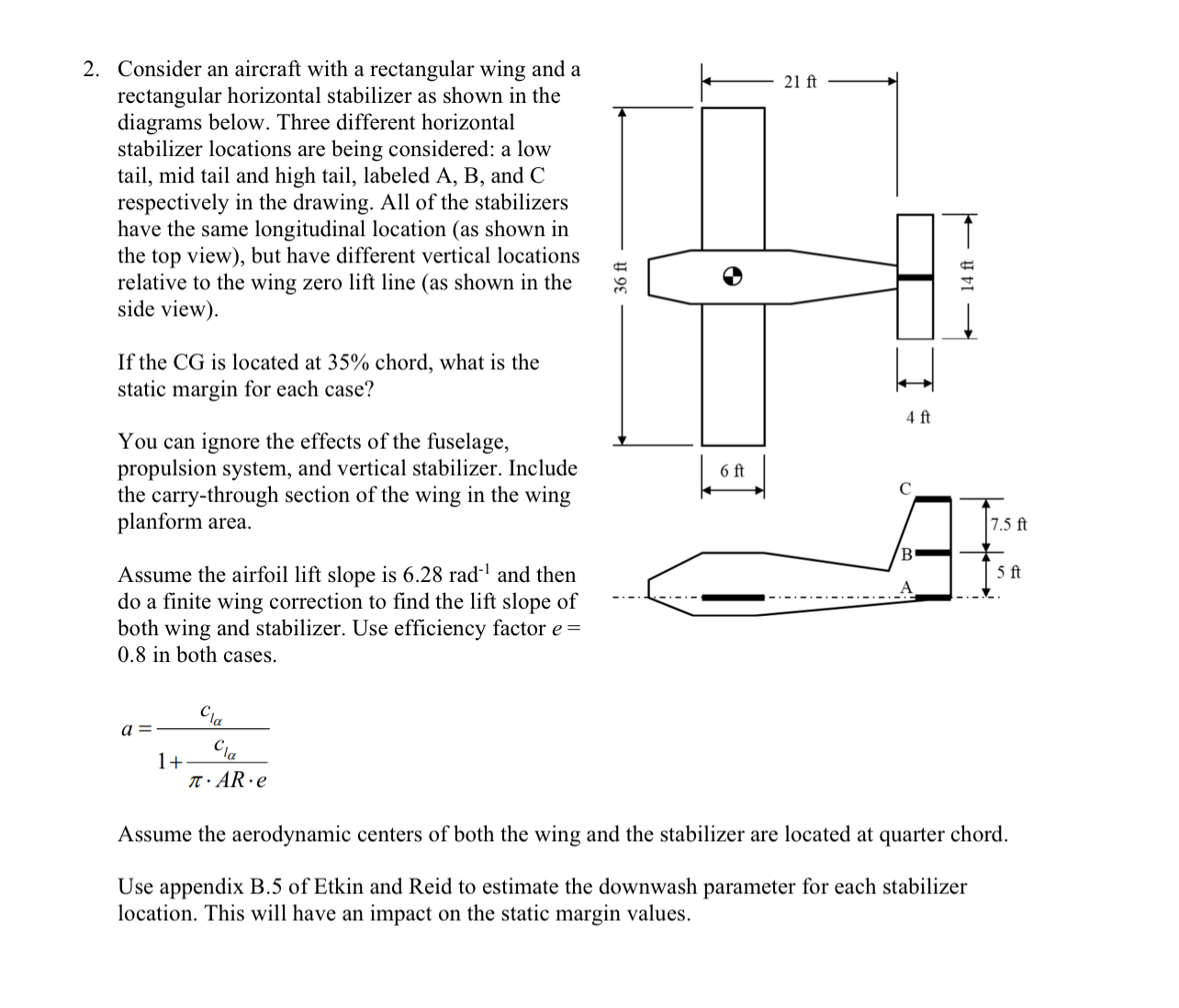 Solved Consider an aircraft with a rectangular wing and | Chegg.com