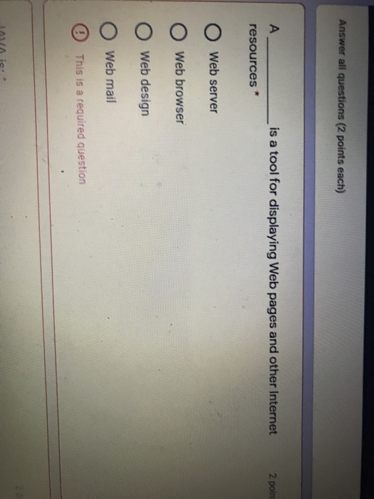 Solved Answer all questions (2 points each) A is a tool for | Chegg.com