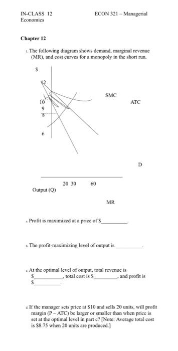 Managerial Economics (Chapter 9 - Monopoly)