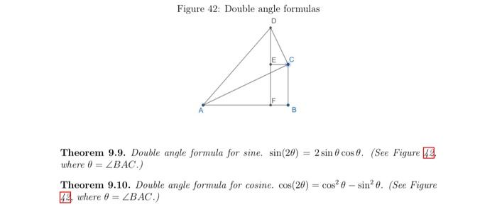 Solved Figure 42: Double angle formulas Theorem 9.9. Double