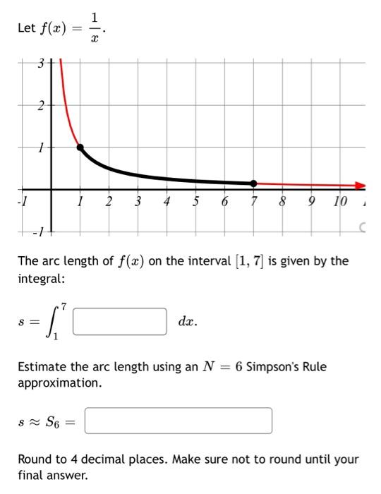 Solved Let F X 3 2 1 1 2 3 8 9 10 J The Arc Length Of