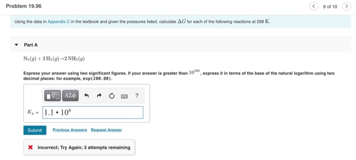 Solved Problem 19.96 Using the data in Appendix | Chegg.com