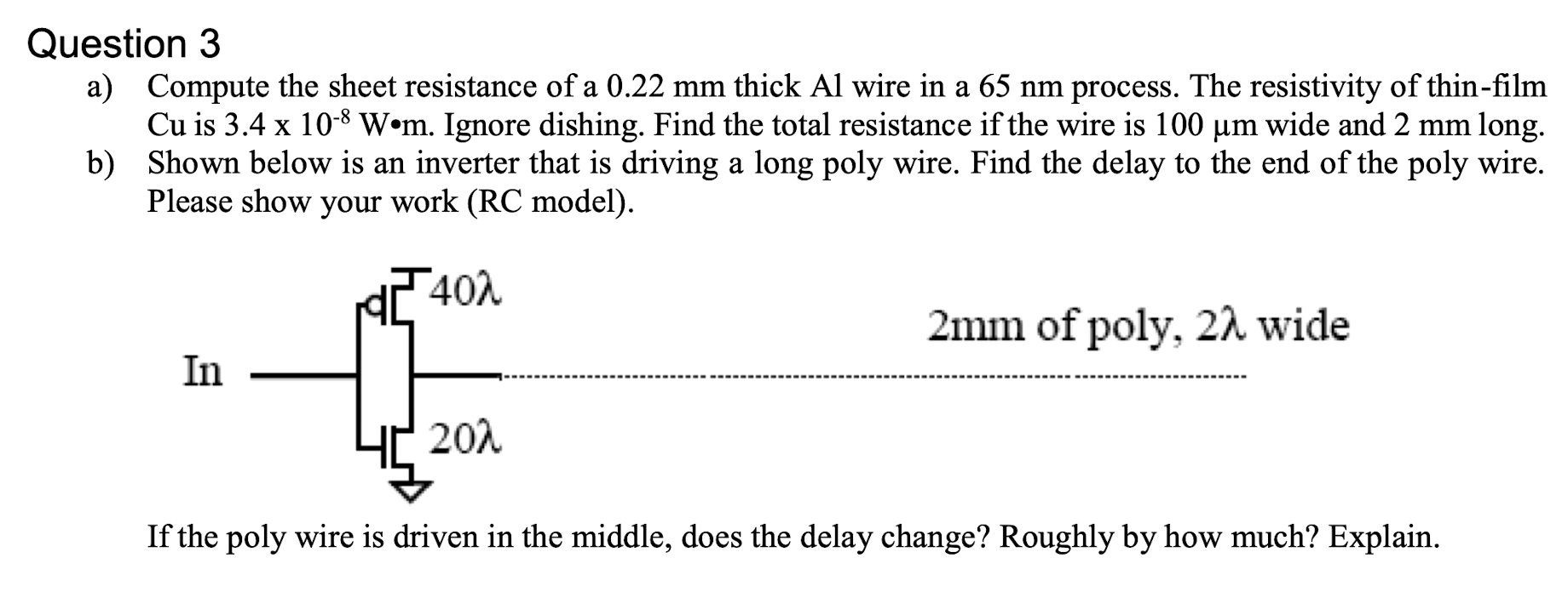 Solved Question 3a) ﻿Compute the sheet resistance of a | Chegg.com