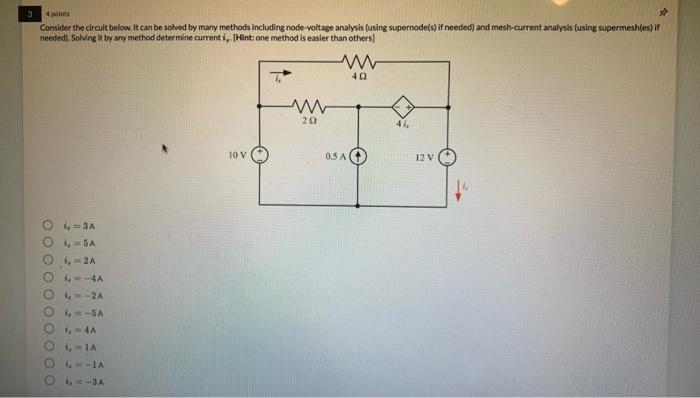 Solved 3 4 points Consider the circuit below. It can be | Chegg.com