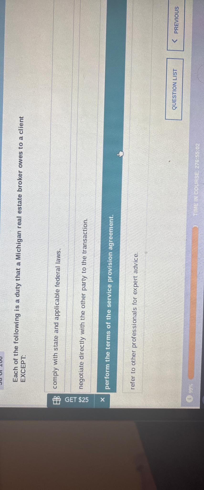 Solved Each of the following is a duty that a Michigan real