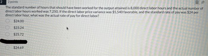 Solved The standard number of hours that should have been | Chegg.com