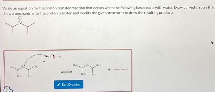 Solved Write an equation for the proton transfer reaction | Chegg.com