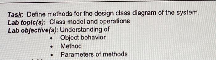 Solved Lab 7: Defining Methods for Class Diagram Student | Chegg.com