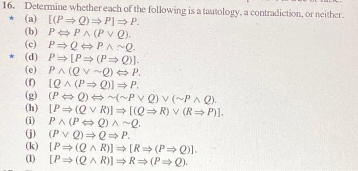 Solved 16 Determine Whether Each Of The Following Is A T Chegg Com