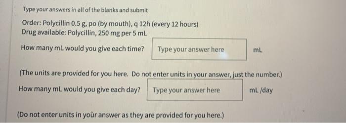 Solved Type your answers in all of the blanks and submit | Chegg.com