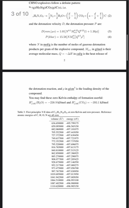 Chno Explosives Follow A Definite Pattern N G H Chegg Com