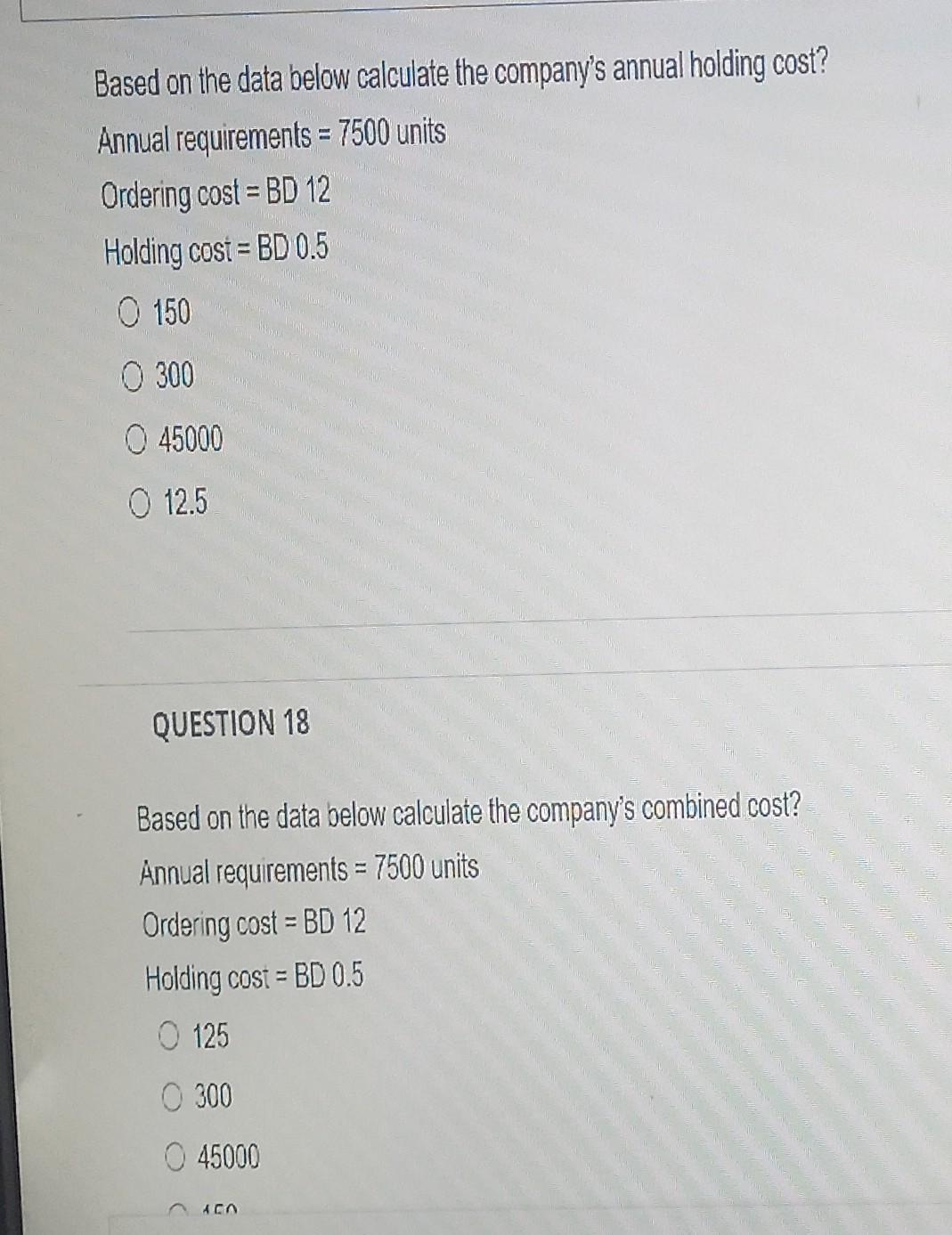 Solved Based on the data below calculate the company's | Chegg.com